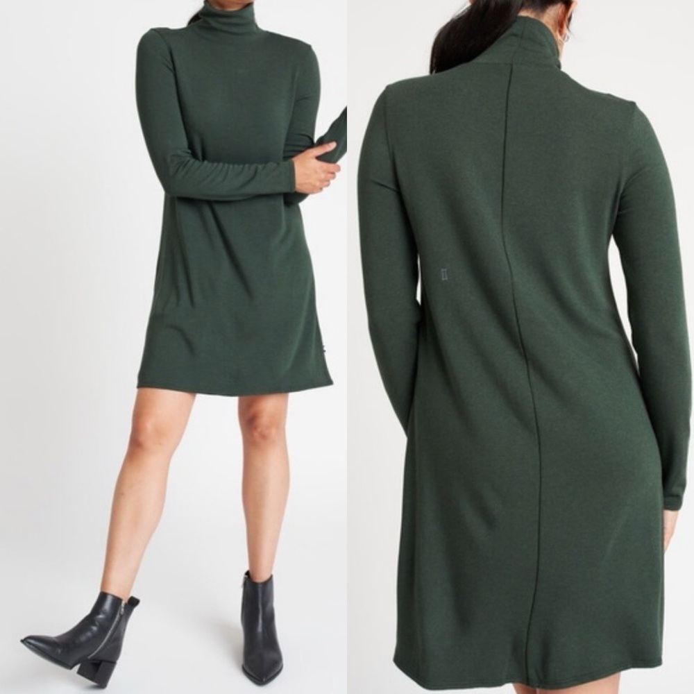 Kit and Ace Forest Green Long Sleeve Turtleneck Dress